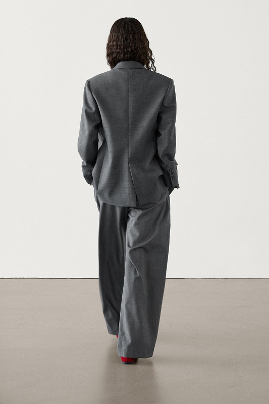 Прямые шерстяные брюки MASSIMO DUTTI Прямые шерстяные брюки MASSIMO DUTTI